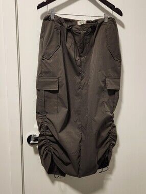 RFM Drawstring Cargo Midi Maxi Skirt